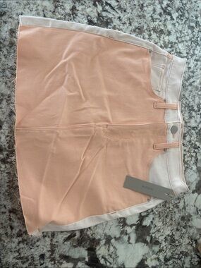 Hudson Jeans Peach and White Mini Skirt